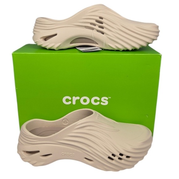 Crocs Echo Wave‎ Clog M10 W12 Almond Tint Beige Tan Unisex Sandals Slip On New main image 5
